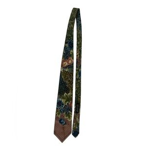 Diffusion LDM Italy 100% Silk Tie Arts & Crafts Botanical Fruit Mosaic Print